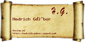 Hedrich Gábor névjegykártya